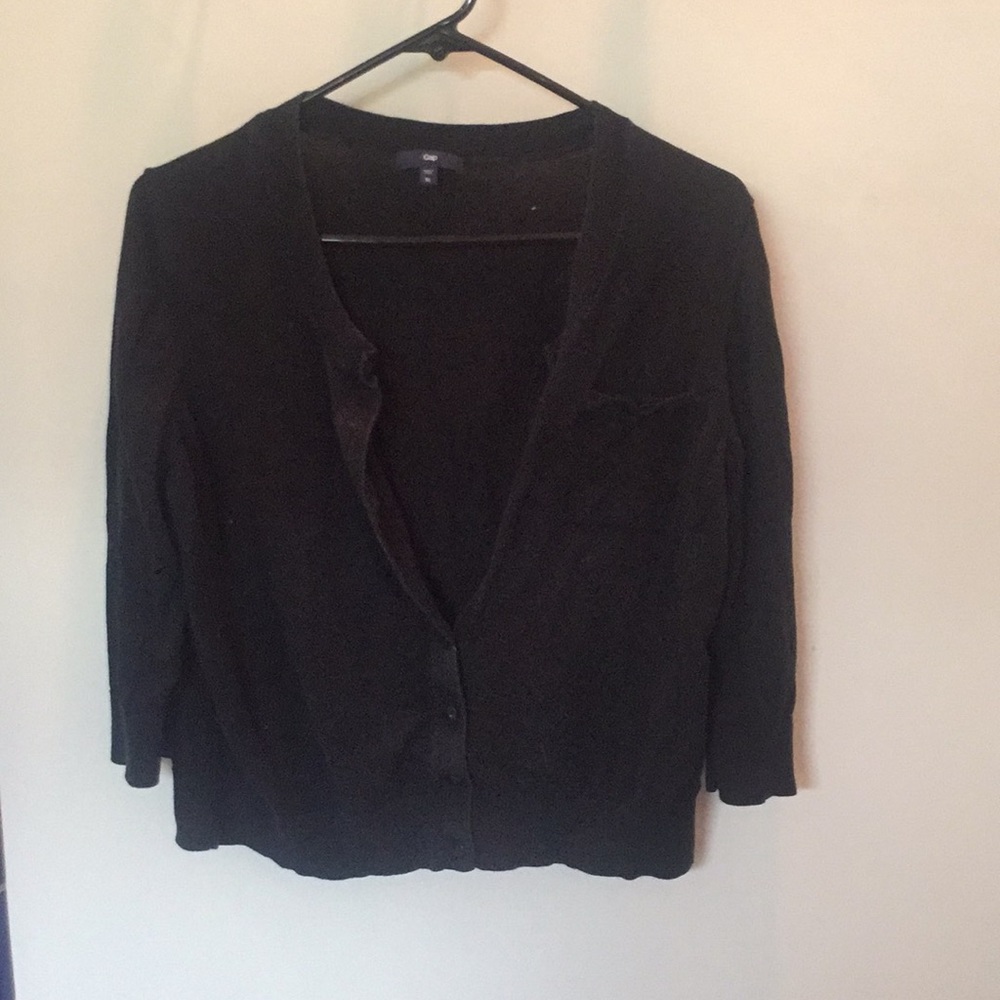 Simple black button sweater